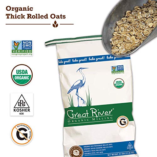 Great River Organic Milling, Oatmeal, Quick Rolled Oats, Organic, 50-Pounds (Pack of 1)