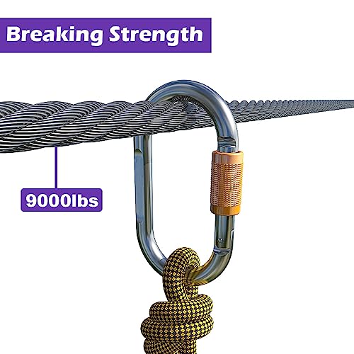 hannger 5/16 Stainless Steel Cable 25ft, 7x19 Strand Wire Rope Cable, 9000 lbs Break Strength, Steel Cables with Loops, Wire Rope Clamps, Thimble for Boat Lifts, Zip line, Deck Railing