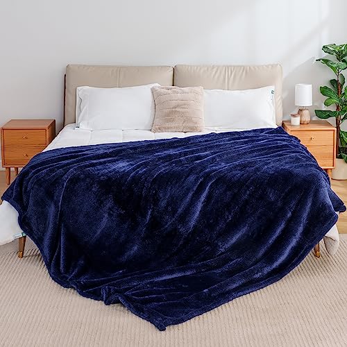 Berkshire Blanket Classic Extra-Fluffy™ Plush Blanket, King Size Bed Blanket, Soft Fuzzy Fluffy Long Hair Blanket for Couch Sofa Bed, Peanut, 90x108 Inches