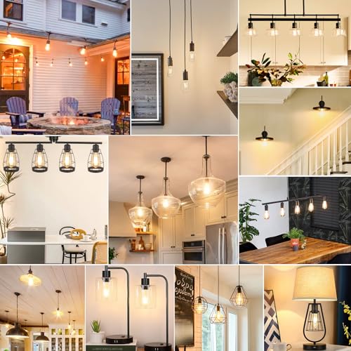 Svater 4-Pack Vintage LED Edison Bulbs 60W Equivalent, 6W ST58 2700K Warm White Antique LED Filament Bulbs, E26 Medium Base, Clear Glass Style for Home and Commercial, Dimmable