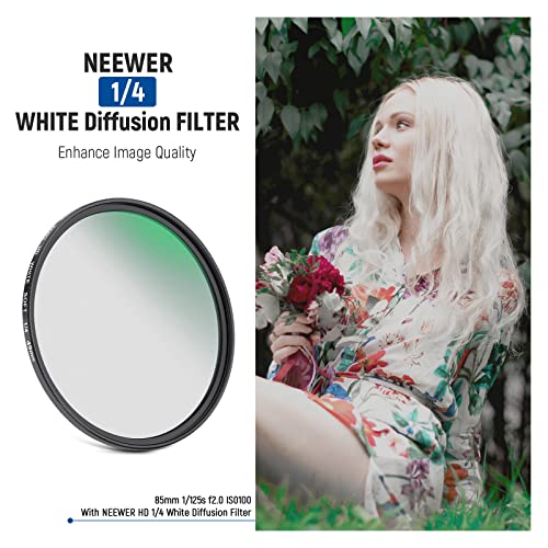 NEEWER 49mm Diffusion White Soft 1/4 Cinematic Dream Mist Effect, Ultra Thin Waterproof and Scratch Resistant, 30 Layers Coated Nano HD Optical Glass for Video/Portraits