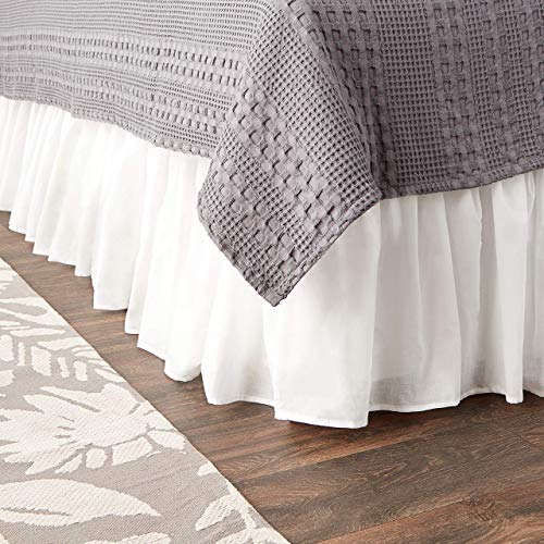 Greenland Home - GL-1107FBSF Cotton Voile Dust Ruffle, 15-inch L, White
