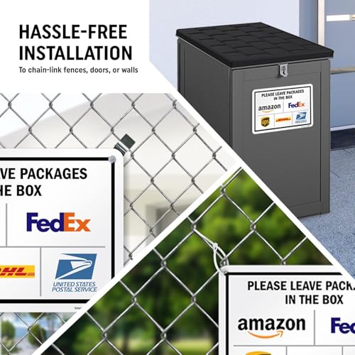 SmartSign 7 x 10 inch “Please Leave Packages In The Box - Amazon, FedEx, UPS, USPS” Delivery Instructions Metal Sign, 40 mil Laminated Rustproof Aluminum, Multicolor, Made in USA