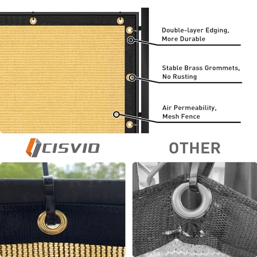 Cisvio Customizable Privacy Screen Fence 5'X37' Brown Heavy Duty 170 GSM Wind Screen & Dustproof Fence Ideal for Fencing Patios, Lawns, and Creating Intimate Outdoor Spaces