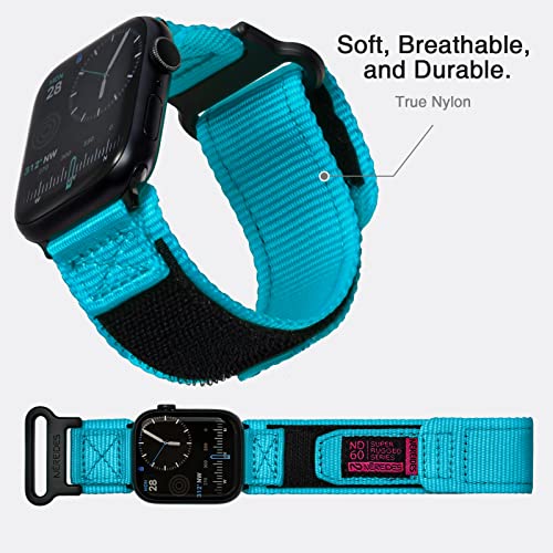 Nereides Compatible with Apple Watch Band Series 8/7/6/5/4/3/2/1/SE, Nylon Sports Strap with Woven Design for 42mm/44mm/45mm 38mm/40mm/41mm (38mm/40mm/41mm, Al Aqua)