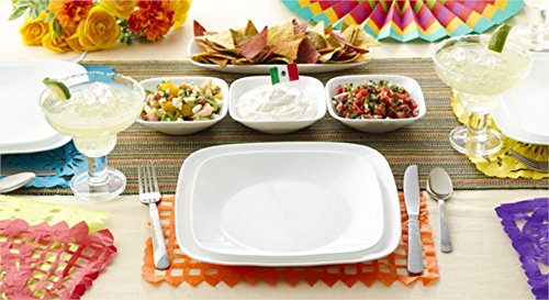 Corelle Square Pure White 18-Piece Dinnerware Set, Service for 6