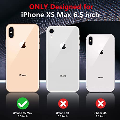 SPIDERCASE for iPhone Xs Max Case, [10 FT Military Grade Drop Protection] [Non-Slip] [2 pcs Tempered Glass Screen Protector] Shockproof Airbag Cushion Protective Case for iPhone Xs Max 6.5” (Black)