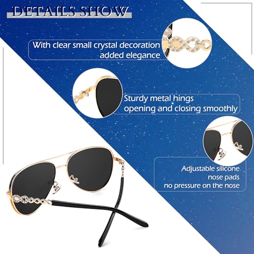 FEISEDY Retro Polarized Pilot Sunglasses for Women 70s Vintage Trendy Shades B4147