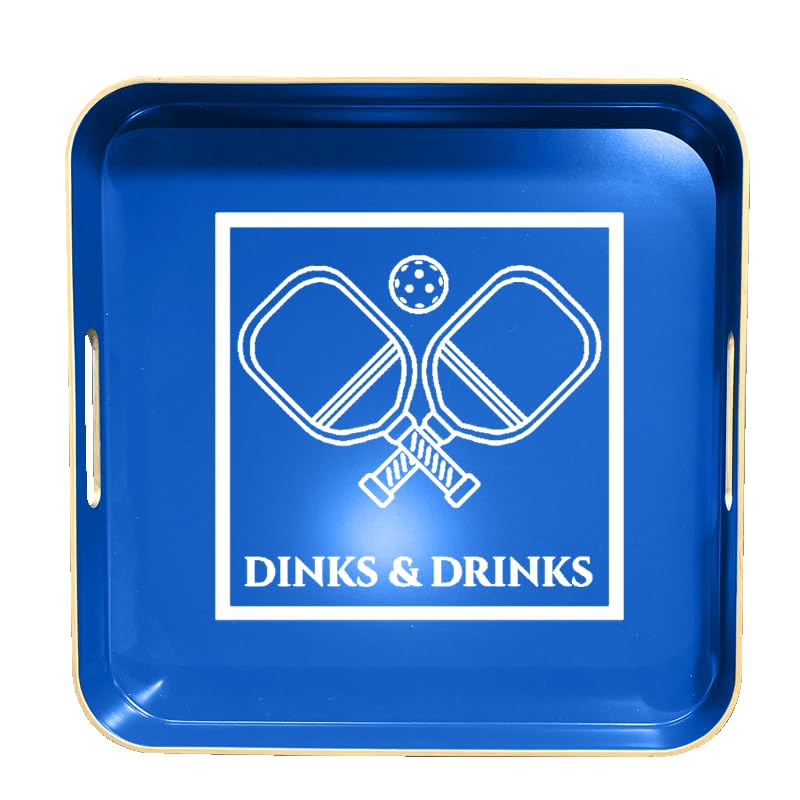 Pickleball Prep Dinks & Drinks Outdoor Entertaining Tray (Pink)