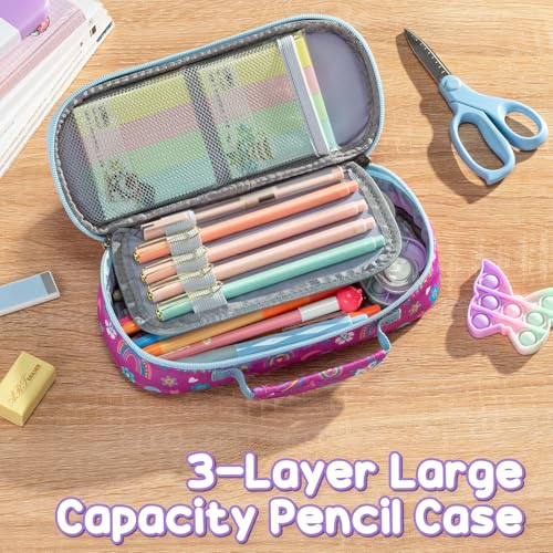 Fimibuke Kids Backpack for School Boys - 3PCS Waterproof Toddler School Bag Cute Bookbag Set with Lunch Box & Pencil Case for Preschool Kindergarten Elementary Back to School Student Ages 3-12, Trucks