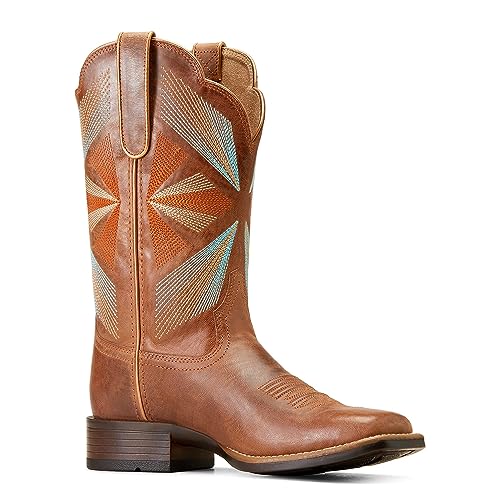 Ariat Women's Oak Grove Western Boot - Gingersnap/Jaded, 5.5 Medium