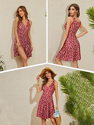 HUHOT Womens Summer Dresses Sundresses for Women 2025 Floral Graduation Dress Sleeveless Tank Graduation Dresses for Women 2025