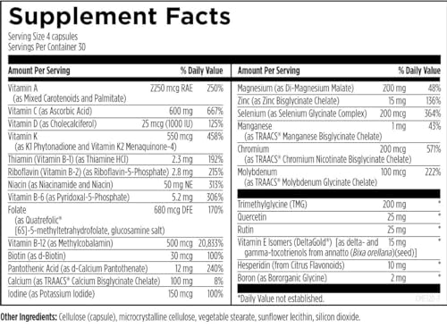 Designs for Health DFH Complete Multi - Comprehensive Multi Vitamin + Mineral Supplement with Folate, 1000 IU Vitamin D, Immune Support Vitamins - Multivitamin with No Copper, No Iron (120 Capsules)