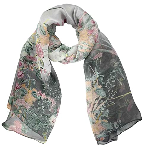 Xyueanlo Scarfs for Women Lightweight Scarves Fashion Print Floral Pattern Scarf Shawls (R-Red)