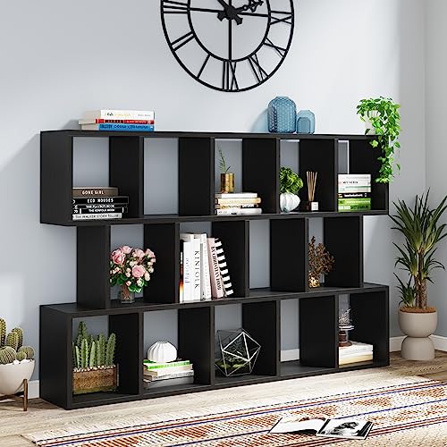 LIEELE Tree 14 Cube Bookshelf Bookcase,Black