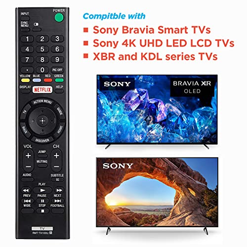 【Pack of 2】 RMT-TX100U Replacement Remote Control for All Sony-TV-Remote, for Sony Bravia TVs, for All Sony 4K UHD LCD LED HD Smart TVs with Shortcut Buttons Netflix