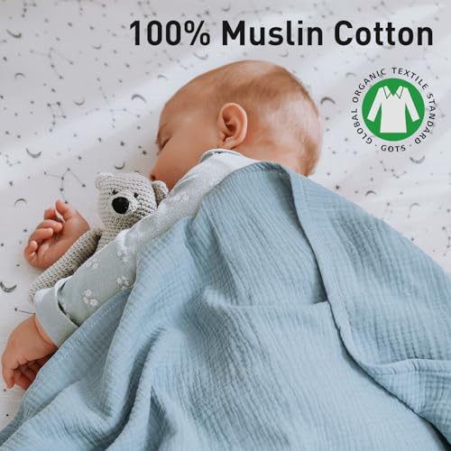 GLLQUEN BABY Muslin Swaddle Blankets for Boys and Girls, 3-Pack Baby Blankets for Girl Boy, Newborn Receiving Blanket, Baby Swaddle Blanket Unisex, Baby Essentials, Registry & Gift