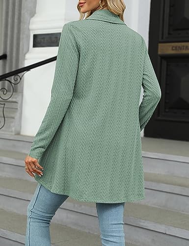 Cardigan for Women Dressy Long Sleeve Sweaters Autumn Casual Lightweight Knit Open Front Fall Fashion Outfits Army Green S