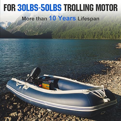 ECO-WORTHY 12V 50Ah Trolling Motor LiFePO4 Lithium Battery with BMS, 3000~15000 Times in Deep Cycle, for 30~50lb Trolling Motor, Travel Trailer, RV, Marine, Solar, Power Wheel Chair