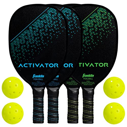 Franklin Sports Pickleball Paddle and Ball Set -Wooden Rackets + Pickleballs - 2 Players - Activator - USA Pickleball (USAPA) Approved (One Size)