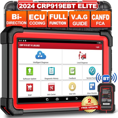 LAUNCH X431 CRP919EBT Elite OBD2 Scanner, 2024 Bidirectional Scan Tool with DBSCAR, ECU Coding, CANFD&DOIP, Full System, 35+ Reset, FCA AutoAuth, V.A.G Guide, 2Yrs Free Update, Upgraded of CRP919E