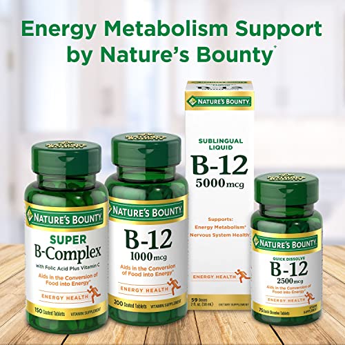 Nature's Bounty Vitamin B6, Supports Energy Metabolism and Nervous System Health, 100mg, Tablets, 100 Ct