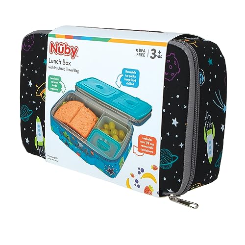 Nuby Lunchbox with Insulated Travel Bag - 3+ Years - Galactic Design