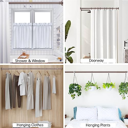 BRIOFOX Shower Curtain Rod Adjustable 32-47 Inch, Spring Tension Shower Rod No Drilling Non Slip, Nickel