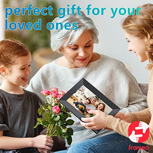 YunQiDeer 8 Inch Digital Photo Frame WiFi with1280*800 IPS LCD Touch Screen,Built-in 16GB Storage,Auto Rotate,Video Clips and Slide Show,Send Photos Instantly from Anywhere with via Frameo APP…