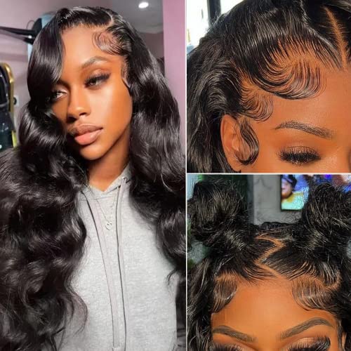 YELHADU Ombre Lace Front Wig Human Hair 1B/30 Highlight HD Frontal Glueless Wigs Human Hair Colored Ombre Brown 180 Density 13x4 Body Wave Lace Front Wigs Human Hair Pre Plucked 22 Inch