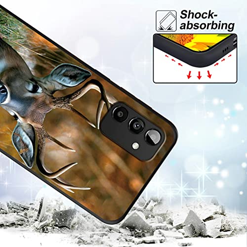 BEOTIWAD for Samsung Galaxy A14 5G Phone Case (6.8") with Deer Hunting Tree Pattern Design Ultra-Thin Soft Black TPU Shockproof Protection Cover for Samsung A14 5G