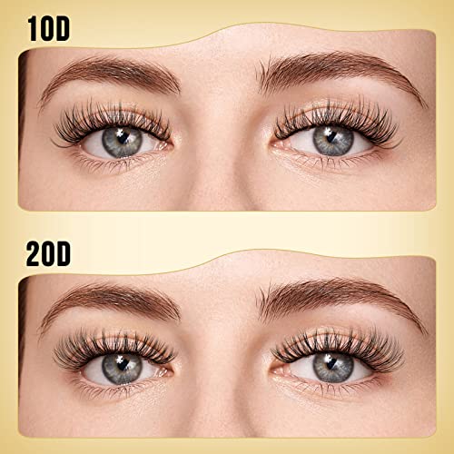 QUEWEL Lash Clusters 320Pcs Cluster Lashes 30D+40D C Curl Lash Clusters Mix12-18mm Individual Eyelashes Clusters Wispy DIY Eyelash Extension Thin Band Soft to Use at Home (30D+40D C Mix12-18)