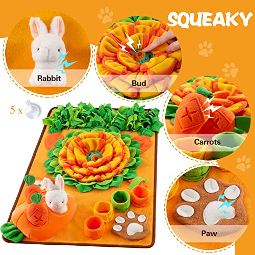 ZMUBB Pet Snuffle Mat for Dogs Sniff Mat Nosework Feeding Mat Slow Feeder Interactive Dog Puzzle Toys for Training and Stress Relief Encourages Natural Foraging Skills (29.5''x18.9'')