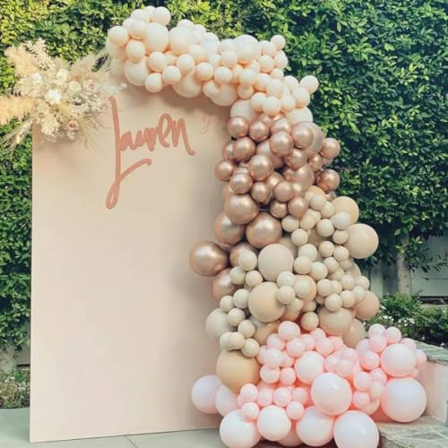 Arch Backdrop Cover, 3.3x6.6FT Chiara Backdrop Stand Covers, 2-Sided Wedding Arch Cover, Spandex Fitted Arch Backdrop Stand Cover for Wedding Birthday Party Decoration (Beige, 6.6 FT)