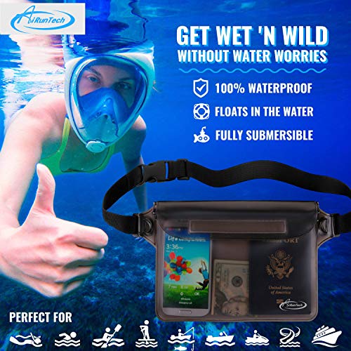 AiRunTech Waterproof Fanny Pack,Waterproof Phone Pouch for iPhone 15 14 13 12 11 Pro Max,IPX8 Waterproof Dry Bag for Snorkeling Beach Cruise Kayaking Pool Swimming(Phone Case + Waist Bag 2-Piece Set)