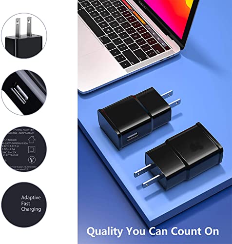 6-Pack Type C Charger Fast Charging Block, Android Phone Rapid USB Wall Charger Compatible with Samsung Galaxy S21/S20/S10/S10e/S10 Plus/S9/S9 Plus/S8/S8 Plus/S7/S6/Note 10/Note 9/Note 8,LG,HTC(Black)