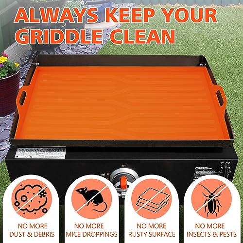 MOFEEZ Griddle Silicone Mat Cover for Blackstone 17 inch Griddle, Heavy Duty Food Grade Silicone Mat with Handles on Both Sides, Protects Griddle from Rodents, Debris, and Rust (Patent Protection)