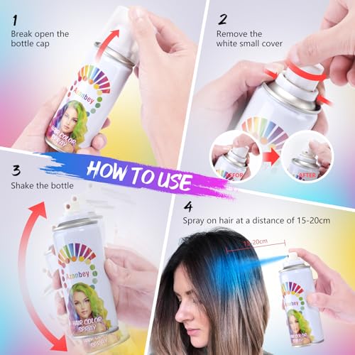 Temporary Hair Color Spray,Temporary Hair Color Wax,Azonbey Kids Hair Wax Dye Pomades Disposable Natural Hair Strong Style Gel Cream Hair Dye-On 1-Day Washable Hair Spray (Blue#)