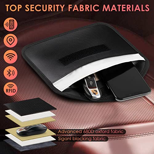 Tuulin 2 Pack Faraday Bags For Car Keys and Cell Phone, Signal Blocking Key Pouch, Anti theft Car Protection, Cell Phone Keyless Entry Fob Signal Blocking Pouch