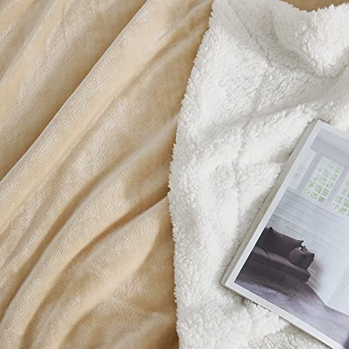 RYB HOME Green Sherpa Blanket Throw 90" x 108", King Size Super Soft Solid Reversible Velvet Blankets for Couch for Celebration Christmas, Hunter Green