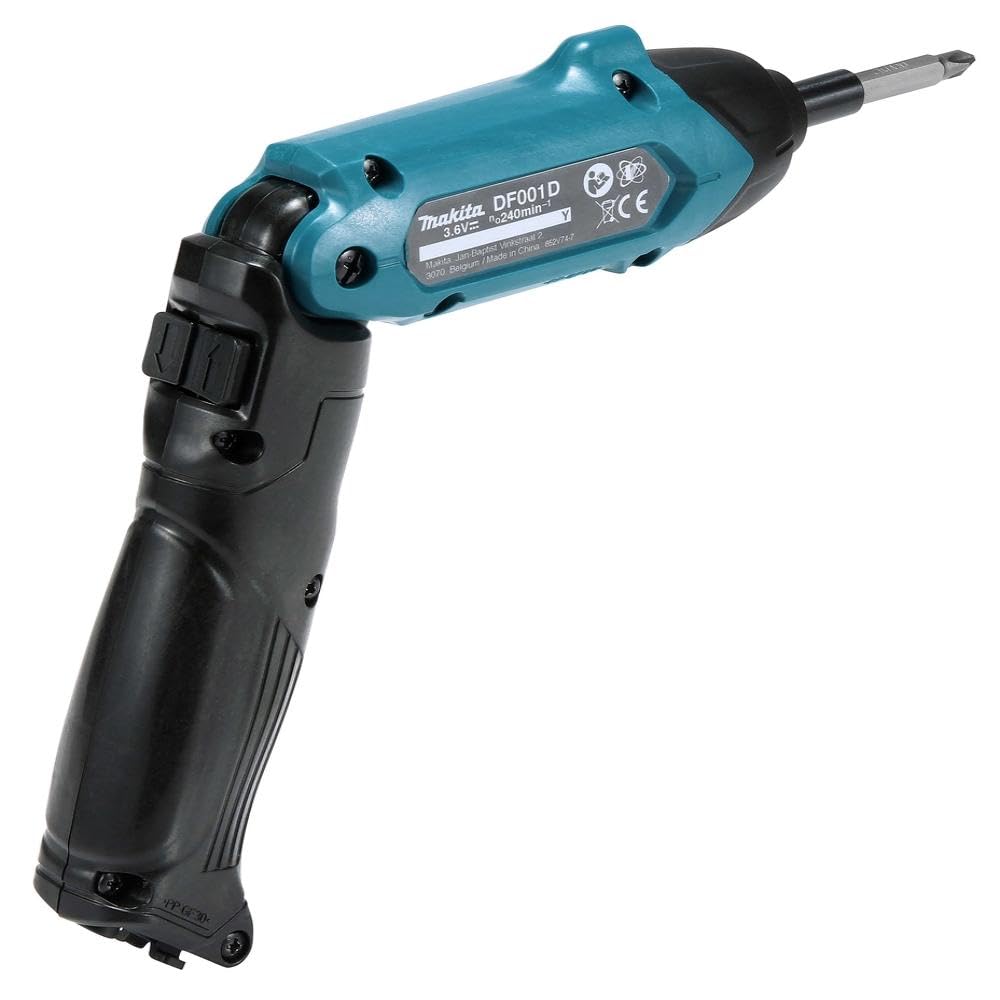 Makita DF001DW 3.6V Lithium-Ion 1/4" Hex Screwdriver Kit, Teal, 3.6V