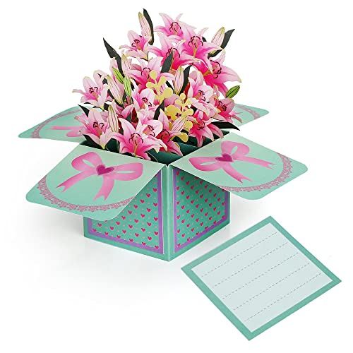 Banzk Pop Up Tulip Card, 11 inch 3D Bouquet Flowers Greeting Card for Mother's Day, Fathers Days, Anniversary Card, Birthday Card, Love Card, Valentine Cards