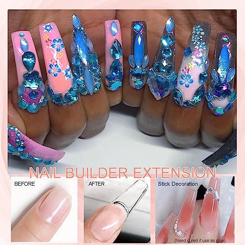 NAILGIL Solid Builder Gel For Nails, 2.1oz Large Capacity 3D Gel Nail Art Sculpture Non-Sticky Hand Clear Extension Gel Sock Off UV LED with 3D Silicone Mold Salon DIY at Home