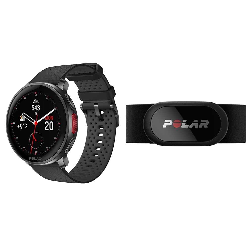 POLAR Vantage V3, with Heart Rate Sensor H10, Smartwatch with AMOLED Display, GPS, Heart Rate Monitoring, and Extended Battery Life, Smart Watch for Men and Women, Offline Maps, Night Black