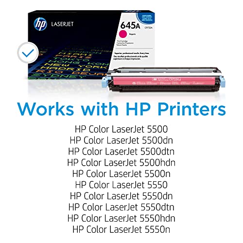 HP 645A Magenta Toner Cartridge | Works with HP Color LaserJet 5500, 5550 Series | C9733A