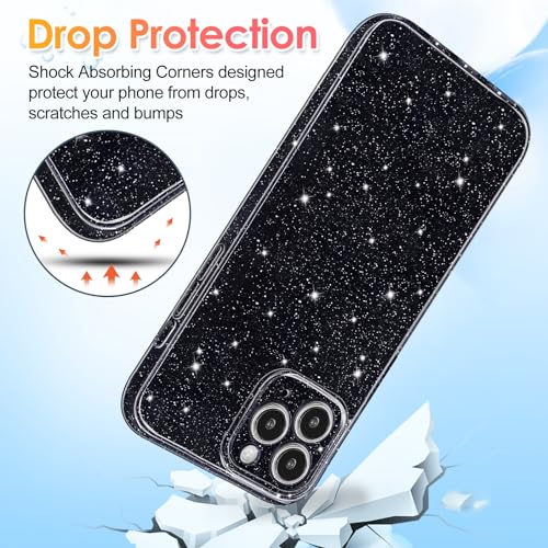 Hython Case for iPhone 12 Pro Case Glitter Cute Sparkly Shiny Bling Sparkle Phone Cases 6.1", Thin Slim Fit Soft TPU Bumper Shockproof Rubber Protective Cover for Women Girls Girly, Red