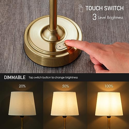 O’Bright Seraph - Cordless LED Table Lamp with Dimmer, Built-in Rechargeable Battery, 3-Level Brightness, Patio Table Lamp, Bedside Night Lamp, Ambient Light for Restaurant, Oil Rubbed Bronze