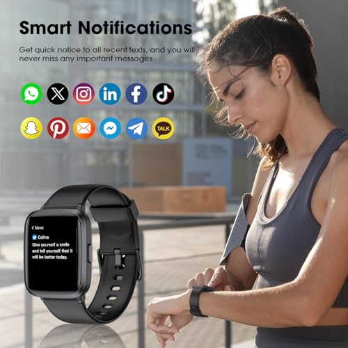 LIVIKEY Smart Watch for Men Women, Fitness Tracker with Heart Rate Monitor, Blood Oxygen, Blood Pressure, Sleep Monitor, 50 Meters Waterproof Smartwatch with Pedometer for iOS and Android Phones