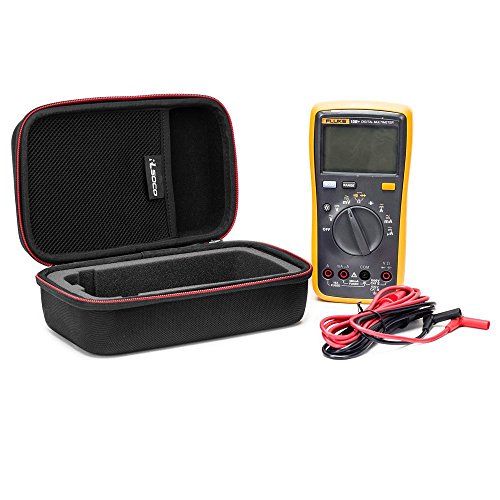RLSOCO Carrying case for Fluke 117/115/116/114/113/177/178/179/233 Digital Multimeter and Fits for Fluke 101/106/107/ F15B+F17B+F18B+ and More (with DIY Foam) (Red Zip