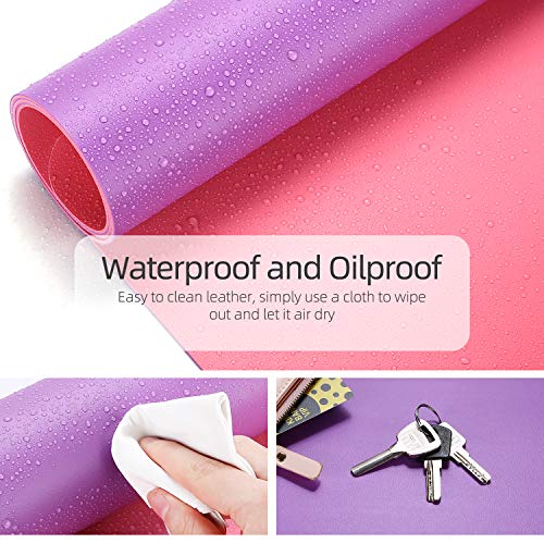 YSAGi Desk Mat, Mouse Pad,Waterproof Desk Pad,Large Mouse pad for Desk, Leather Desk Pad Large for Keyboard and Mouse,Dual-Sided Mouse Mat for Office and Home (35.4" x 17", Pink)